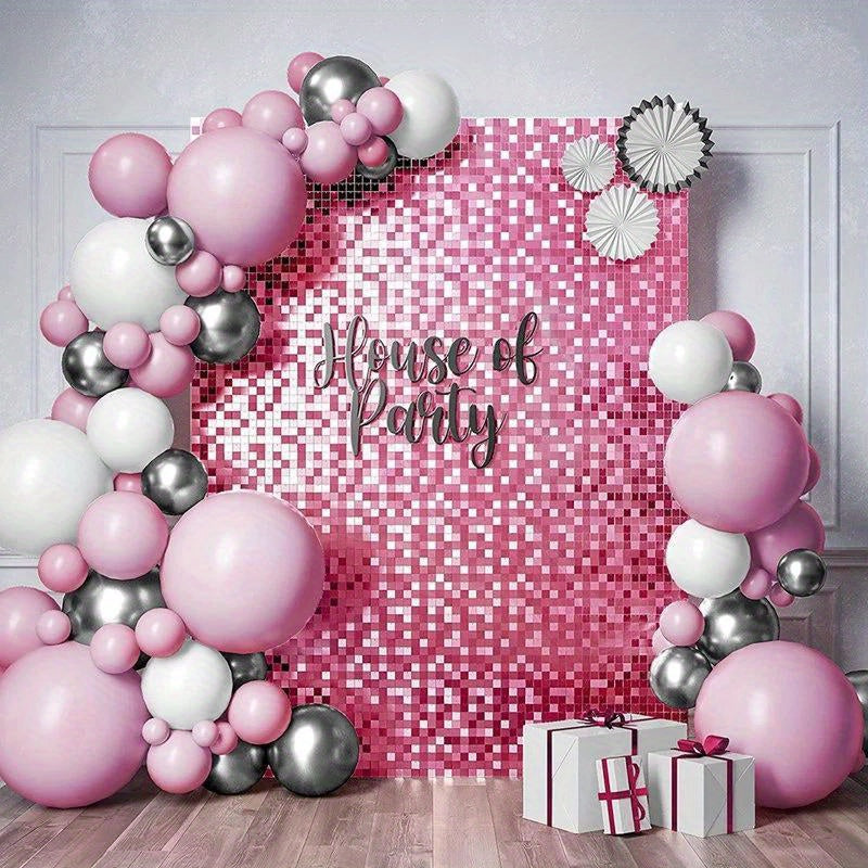 [1pc Sequin Curtain] 1pcs Sequin Backdrop Curtain | Party Background Birthday Wedding Decor Baby Shower Glitter Foil Curtain Garland Wall