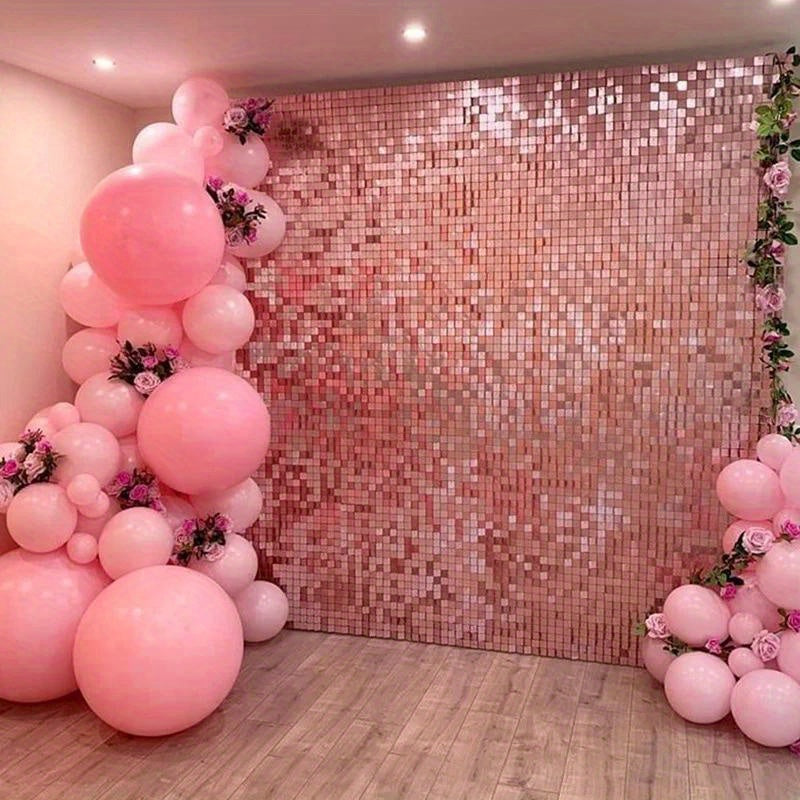 [1pc Sequin Curtain] 1pcs Sequin Backdrop Curtain | Party Background Birthday Wedding Decor Baby Shower Glitter Foil Curtain Garland Wall
