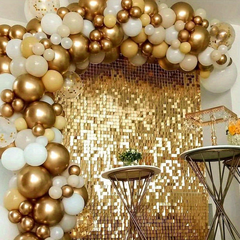 [1pc Sequin Curtain] 1pcs Sequin Backdrop Curtain | Party Background Birthday Wedding Decor Baby Shower Glitter Foil Curtain Garland Wall