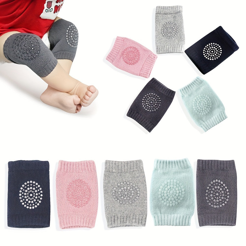 2pcs Baby Girl's Kids Soft Elastic Knee And Elbow Brace Pads For Babies, Toddlers Anti-Slip Crawling Safety Protector Leg Cushion For Infants