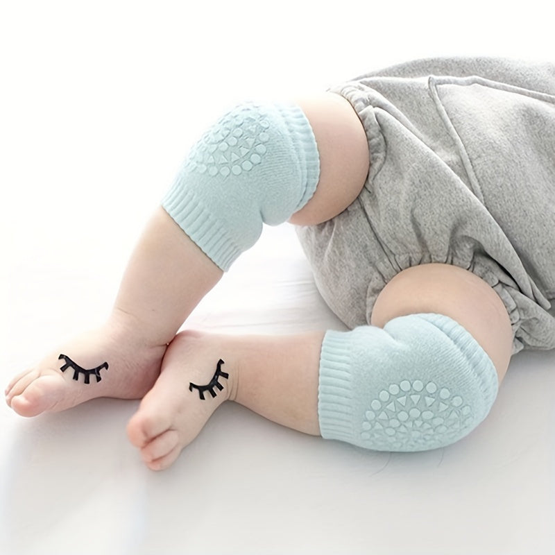 2pcs Baby Girl's Kids Soft Elastic Knee And Elbow Brace Pads For Babies, Toddlers Anti-Slip Crawling Safety Protector Leg Cushion For Infants