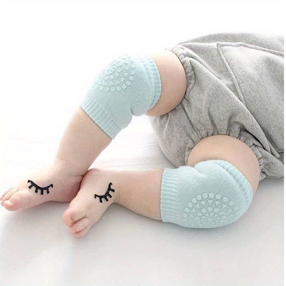 2pcs Baby Girl's Kids Soft Elastic Knee And Elbow Brace Pads For Babies, Toddlers Anti-Slip Crawling Safety Protector Leg Cushion For Infants