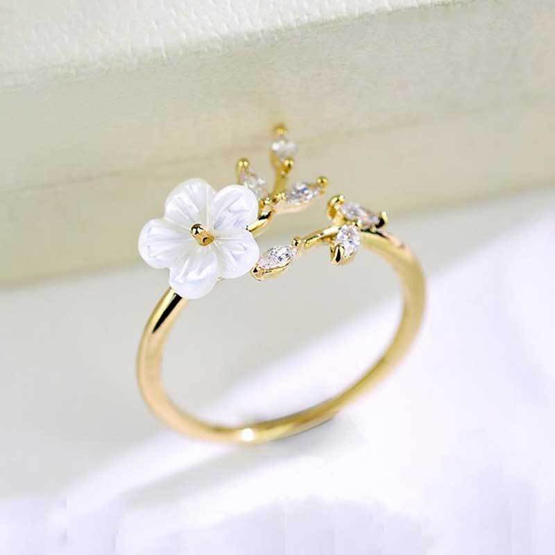 Creative Flower Leaf Ring, Trendy Party Jewelry, Christmas Halloween Gift, New Year's Gift, Valentine's Day Gift For Women Mom Family Friends