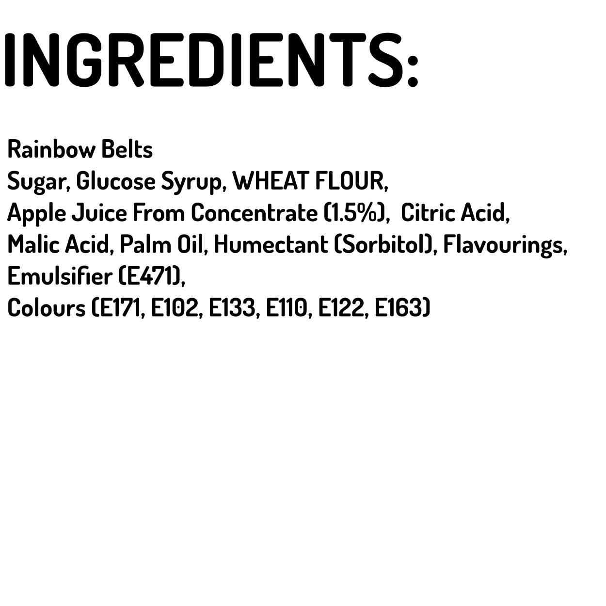 Sweetzone Rainbow Belts- 805G Tub - 350pcs - Pic N Mix Style Sweets