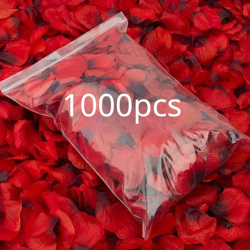 1000PCS/Set Simulation Flower - 1000pcs Romantic Red Rose Petals - Artificial Flowers for Party, Event, and Home Decoration - Decorative Swags for Wedding and Valentine's Day