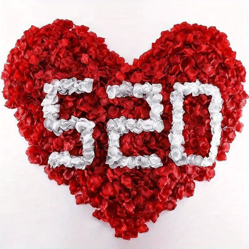 1000PCS/Set Simulation Flower - 1000pcs Romantic Red Rose Petals - Artificial Flowers for Party, Event, and Home Decoration - Decorative Swags for Wedding and Valentine's Day
