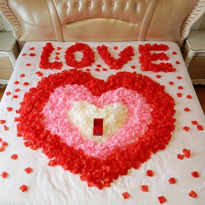 1000PCS/Set Simulation Flower - 1000pcs Romantic Red Rose Petals - Artificial Flowers for Party, Event, and Home Decoration - Decorative Swags for Wedding and Valentine's Day