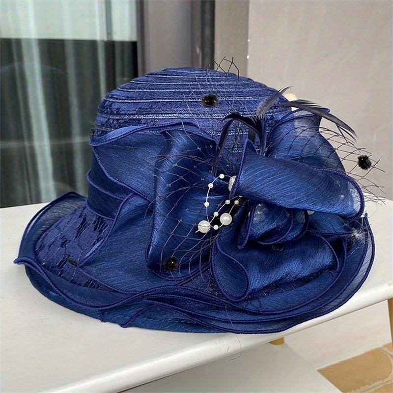 European and American Lace-Trimmed Elegant Flower Fisherman Hat Women's Summer Breathable Beach Sun Hat