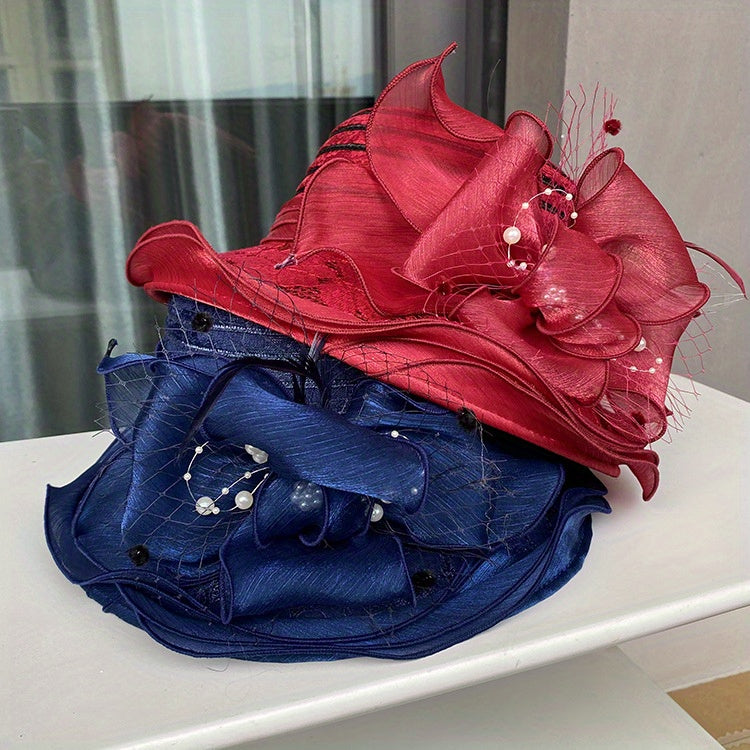 European and American Lace-Trimmed Elegant Flower Fisherman Hat Women's Summer Breathable Beach Sun Hat