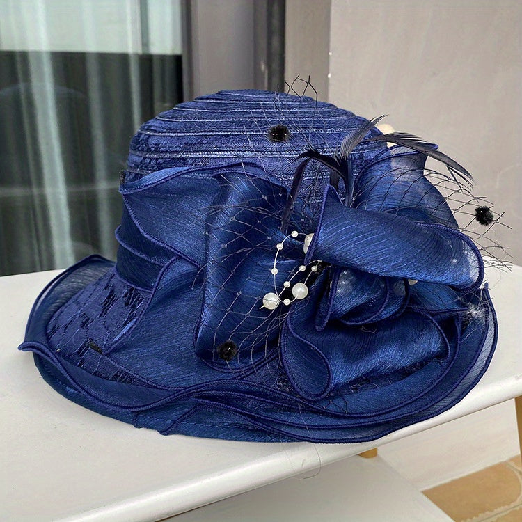 European and American Lace-Trimmed Elegant Flower Fisherman Hat Women's Summer Breathable Beach Sun Hat