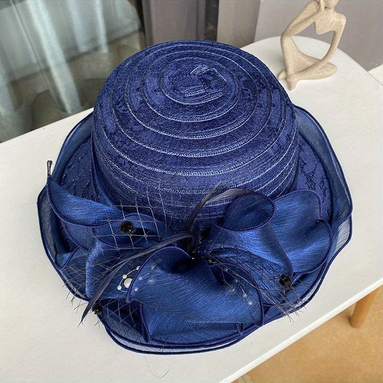 European and American Lace-Trimmed Elegant Flower Fisherman Hat Women's Summer Breathable Beach Sun Hat