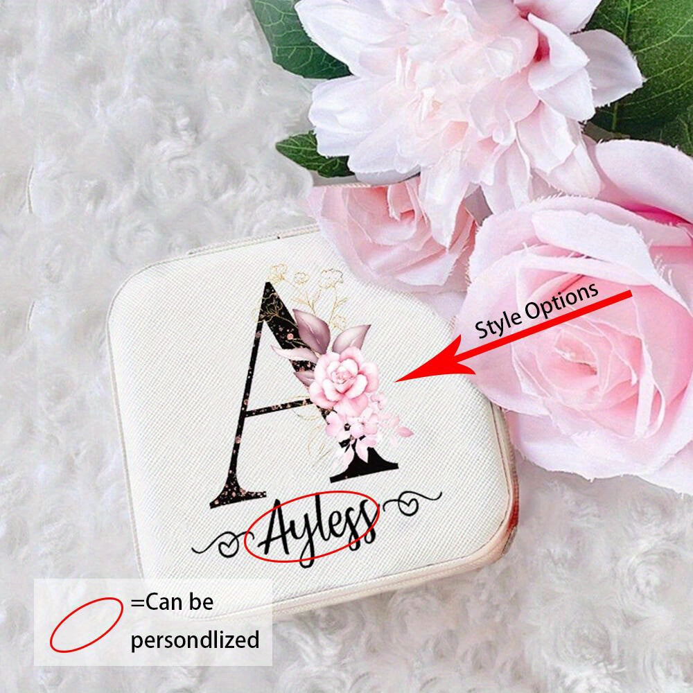1pc Customized Birthday Flower Jewelry Box, Valentine's Day Christmas Jewelry Travel Storage Package Box, Christmas Mom Gift, Display Box, Personalized Proposal Box
