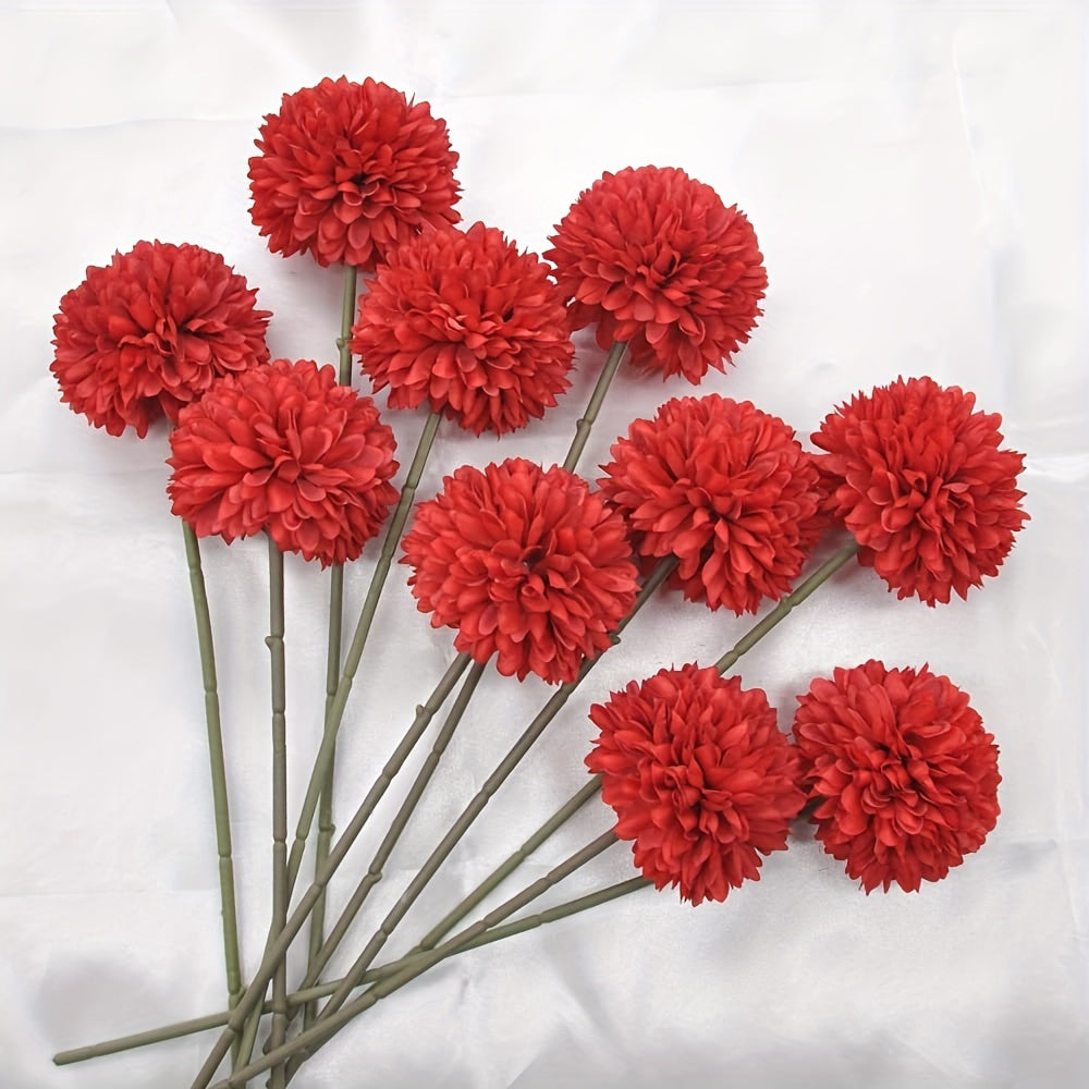 10pcs Lifelike Artificial Chrysanthemum Flowers Bouquet - Beautifully Arranged Fake Flower Plants for Wedding, Home Kitchen Garden Party Table Decorations, DIY Floral Centerpieces - Perfect for Creating Romantic Ambiance