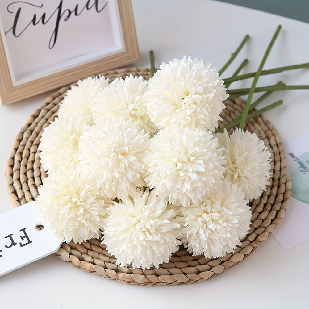 10pcs Lifelike Artificial Chrysanthemum Flowers Bouquet - Beautifully Arranged Fake Flower Plants for Wedding, Home Kitchen Garden Party Table Decorations, DIY Floral Centerpieces - Perfect for Creating Romantic Ambiance