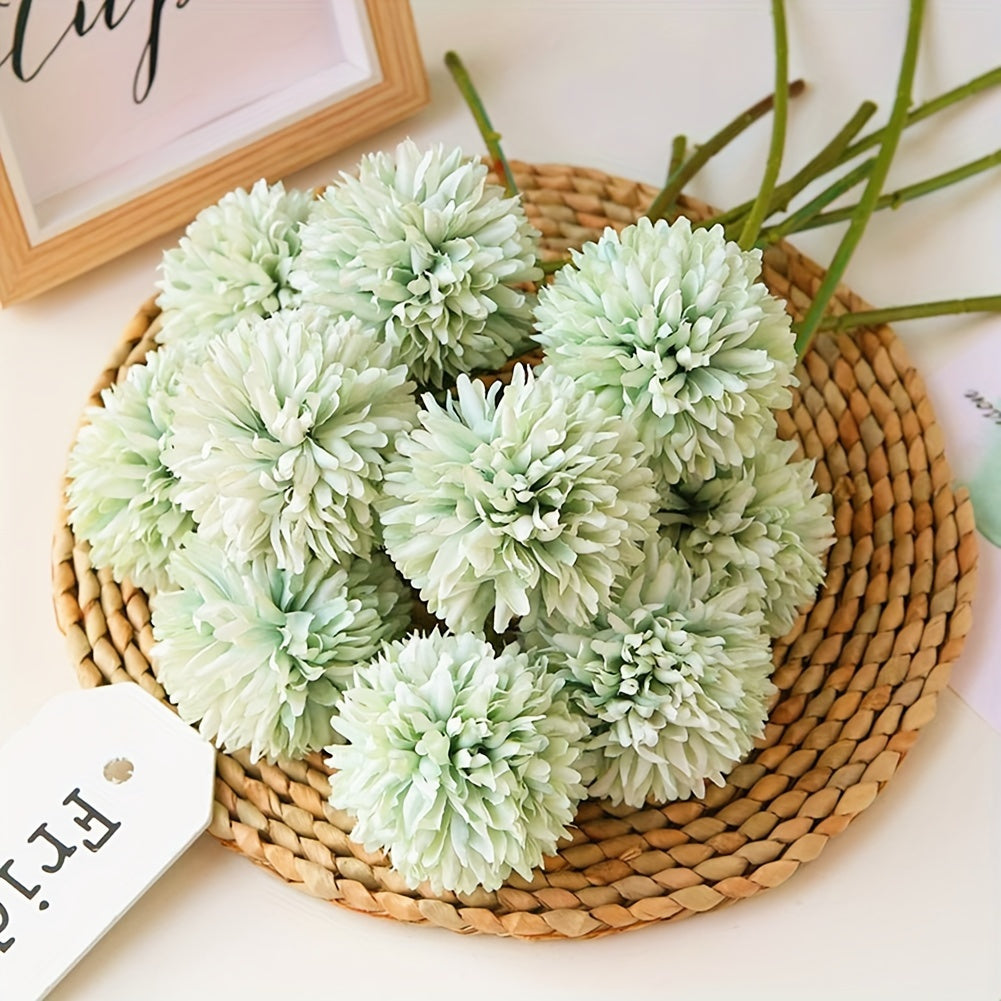 10pcs Lifelike Artificial Chrysanthemum Flowers Bouquet - Beautifully Arranged Fake Flower Plants for Wedding, Home Kitchen Garden Party Table Decorations, DIY Floral Centerpieces - Perfect for Creating Romantic Ambiance