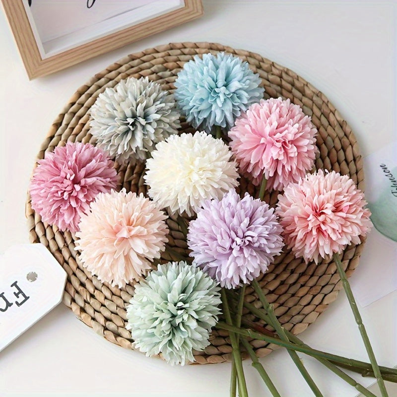 10pcs Lifelike Artificial Chrysanthemum Flowers Bouquet - Beautifully Arranged Fake Flower Plants for Wedding, Home Kitchen Garden Party Table Decorations, DIY Floral Centerpieces - Perfect for Creating Romantic Ambiance
