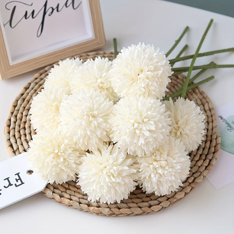 10pcs Lifelike Artificial Chrysanthemum Flowers Bouquet - Beautifully Arranged Fake Flower Plants for Wedding, Home Kitchen Garden Party Table Decorations, DIY Floral Centerpieces - Perfect for Creating Romantic Ambiance
