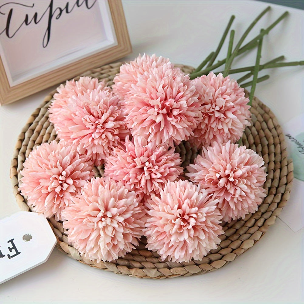 10pcs Lifelike Artificial Chrysanthemum Flowers Bouquet - Beautifully Arranged Fake Flower Plants for Wedding, Home Kitchen Garden Party Table Decorations, DIY Floral Centerpieces - Perfect for Creating Romantic Ambiance