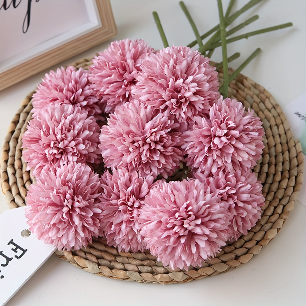10pcs Lifelike Artificial Chrysanthemum Flowers Bouquet - Beautifully Arranged Fake Flower Plants for Wedding, Home Kitchen Garden Party Table Decorations, DIY Floral Centerpieces - Perfect for Creating Romantic Ambiance