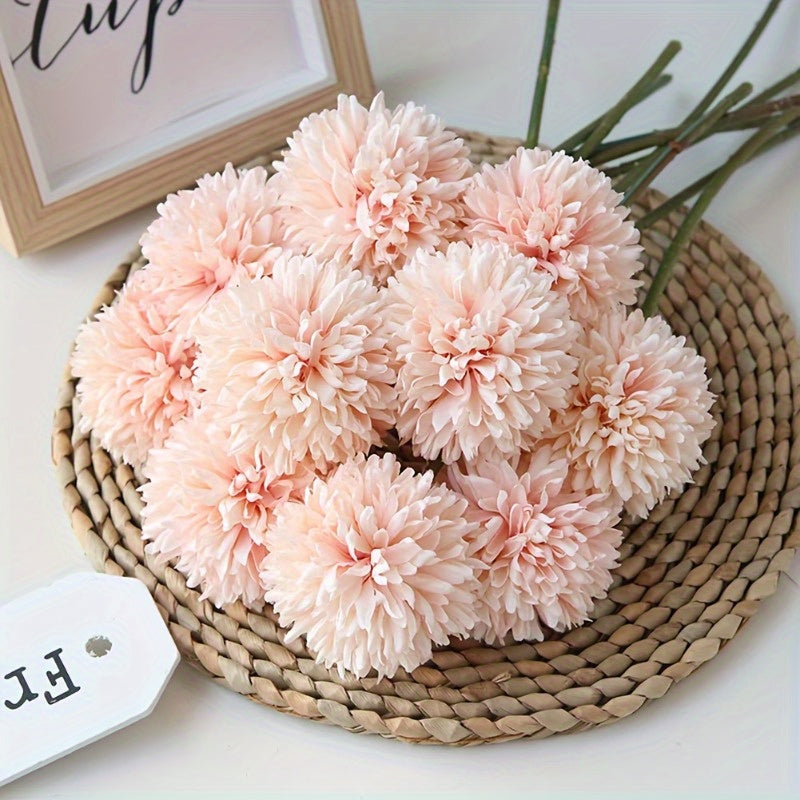 10pcs Lifelike Artificial Chrysanthemum Flowers Bouquet - Beautifully Arranged Fake Flower Plants for Wedding, Home Kitchen Garden Party Table Decorations, DIY Floral Centerpieces - Perfect for Creating Romantic Ambiance