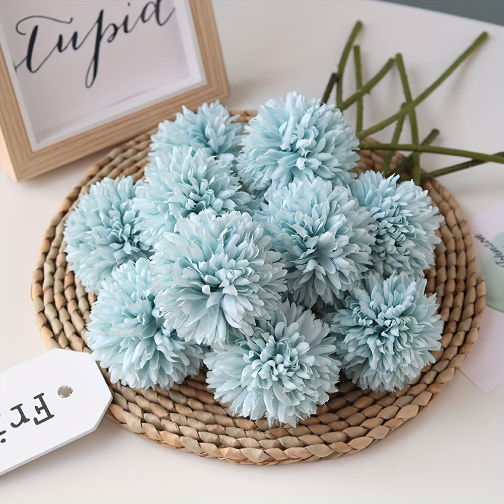 10pcs Lifelike Artificial Chrysanthemum Flowers Bouquet - Beautifully Arranged Fake Flower Plants for Wedding, Home Kitchen Garden Party Table Decorations, DIY Floral Centerpieces - Perfect for Creating Romantic Ambiance