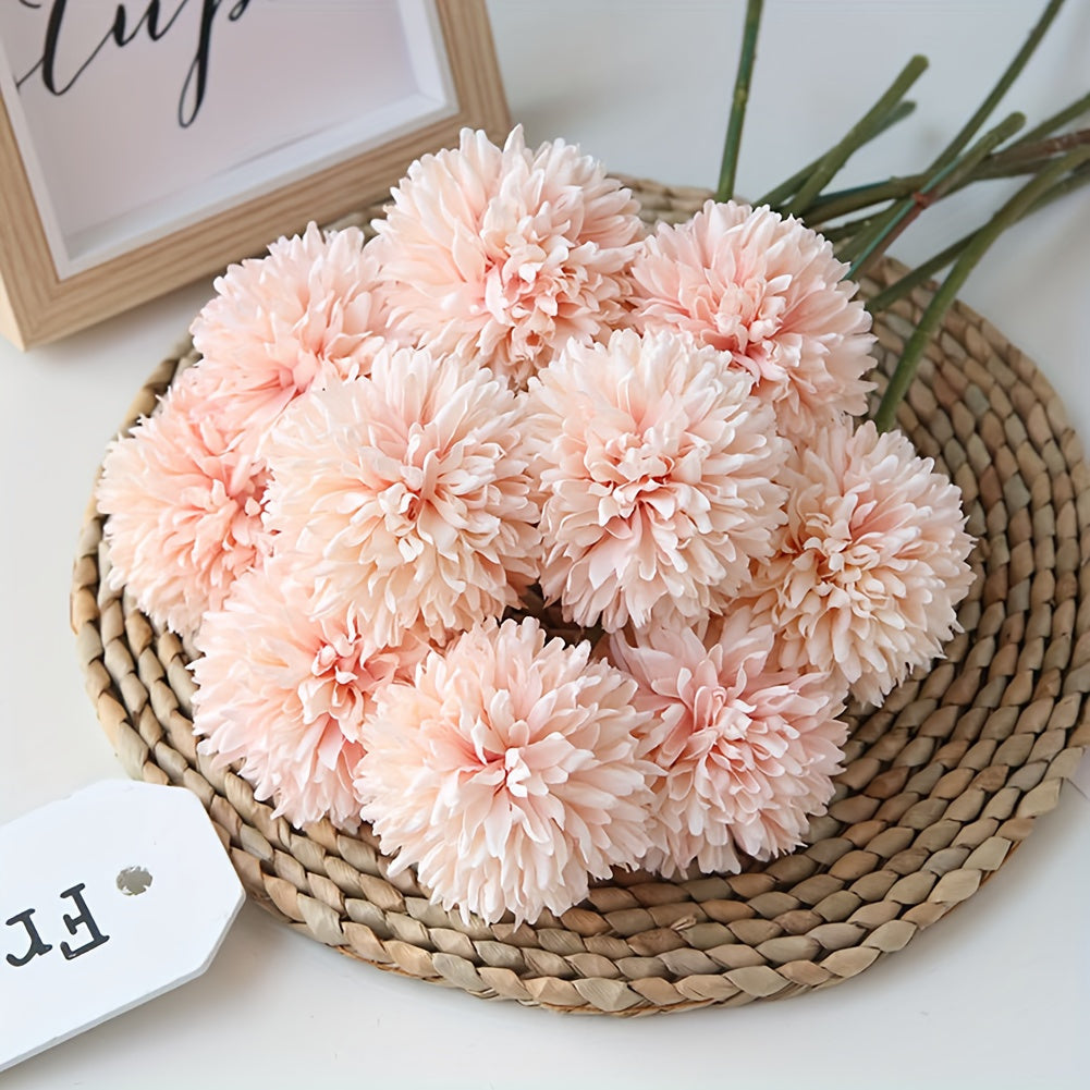 10pcs Lifelike Artificial Chrysanthemum Flowers Bouquet - Beautifully Arranged Fake Flower Plants for Wedding, Home Kitchen Garden Party Table Decorations, DIY Floral Centerpieces - Perfect for Creating Romantic Ambiance