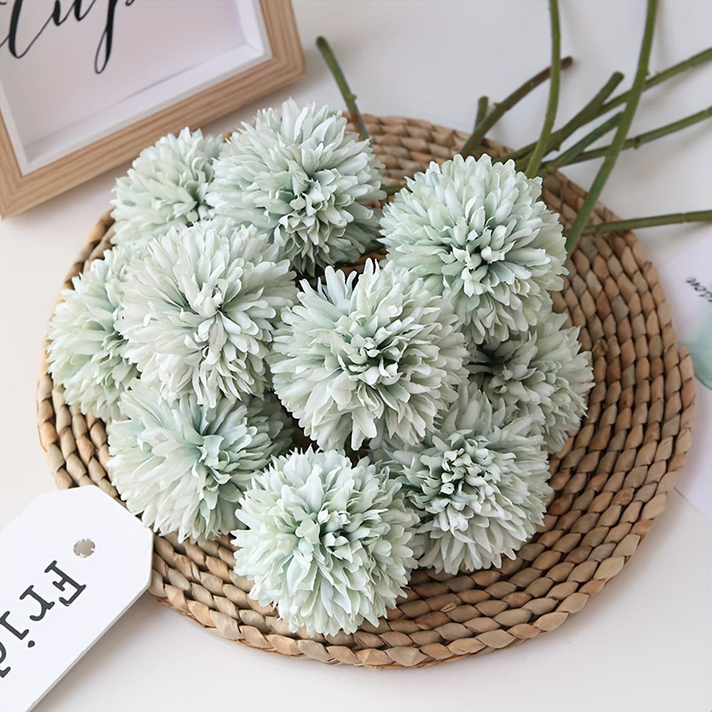 10pcs Lifelike Artificial Chrysanthemum Flowers Bouquet - Beautifully Arranged Fake Flower Plants for Wedding, Home Kitchen Garden Party Table Decorations, DIY Floral Centerpieces - Perfect for Creating Romantic Ambiance