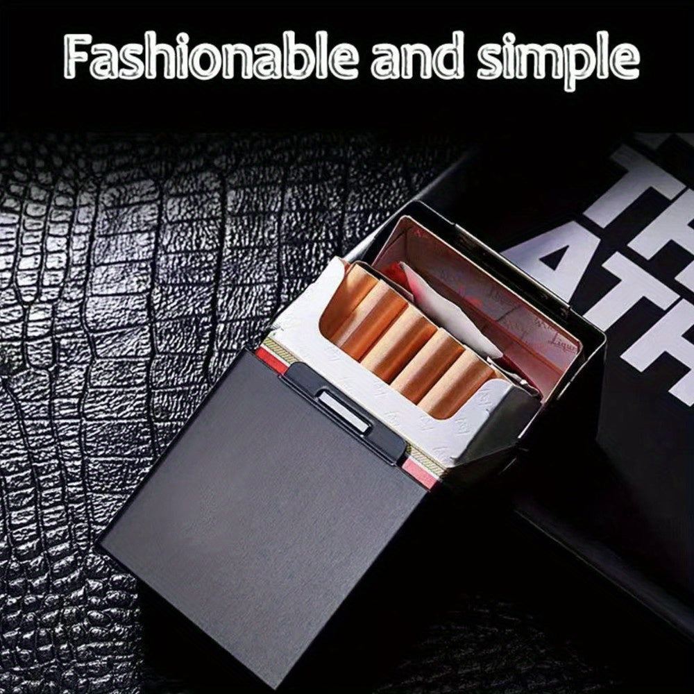 Rose Golden Letter Flower Printing Cigarette Box Storage Box Men's Cigarette Clip Portable Metal Organizer Smoke Case