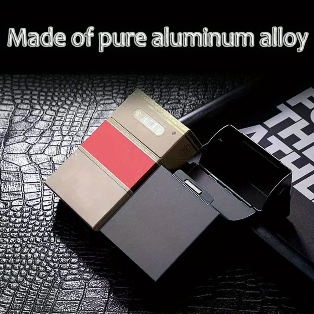 Rose Golden Letter Flower Printing Cigarette Box Storage Box Men's Cigarette Clip Portable Metal Organizer Smoke Case