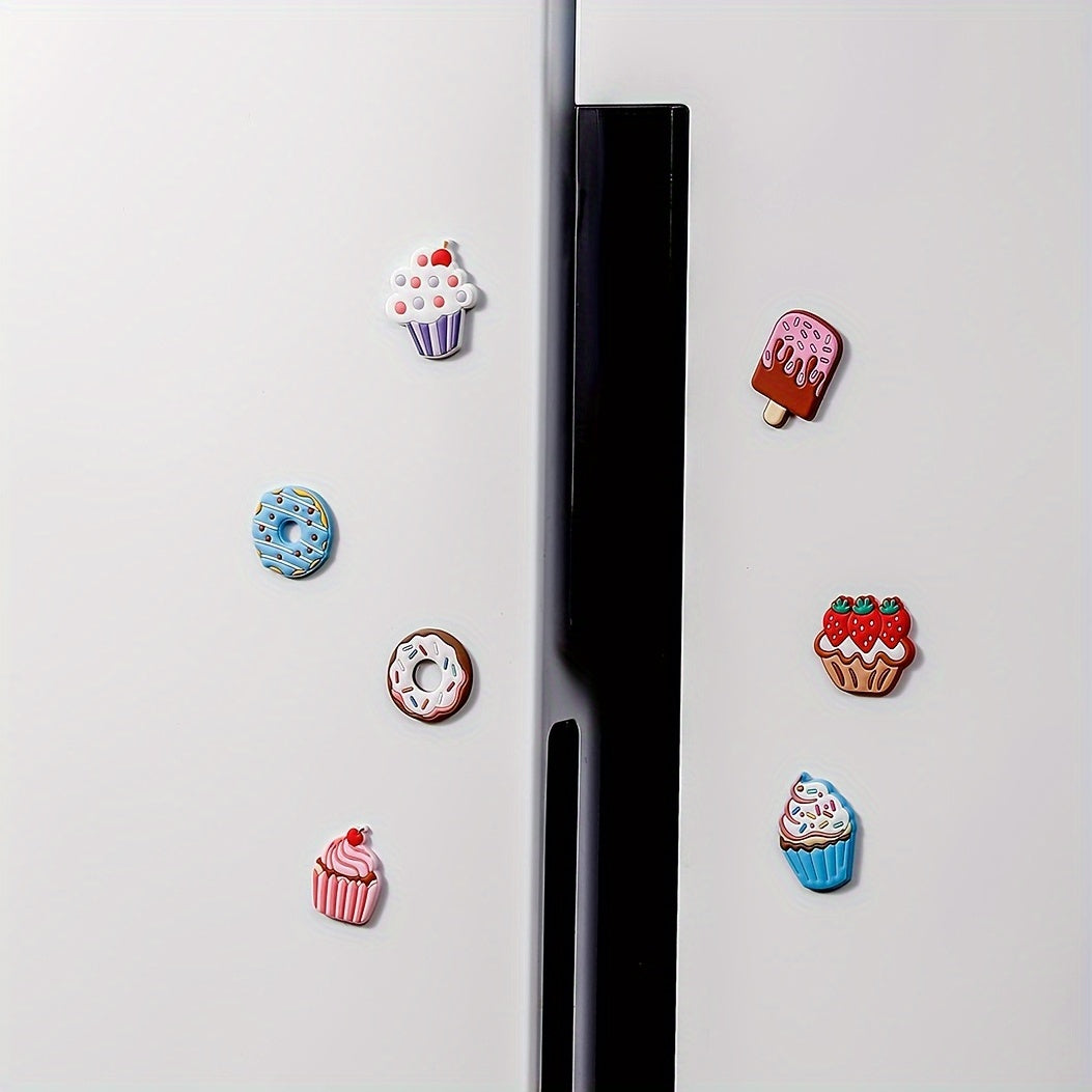6pcs Vibrant Cartoon Food Fridge Magnets Set - Adorable Kitchen Decor, Strong Hold for Fridge, Lockers & More - Perfect Personalized Home Accent, Ideal Mothers Day Gift