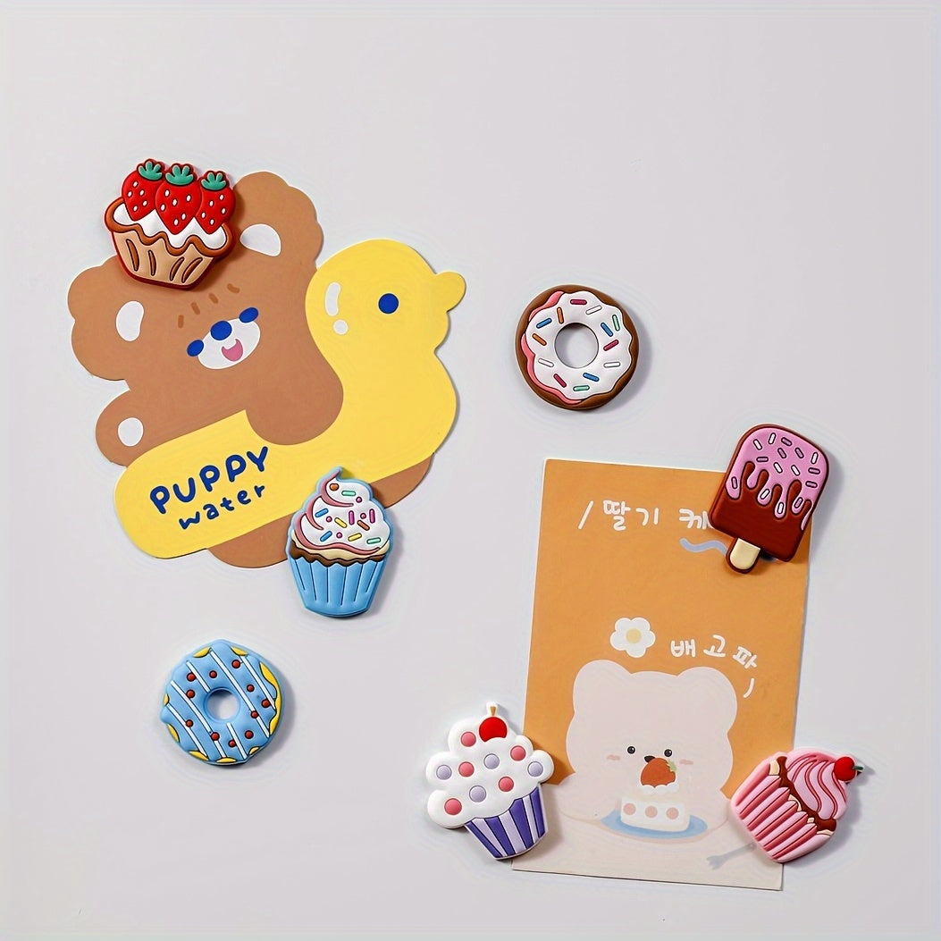 6pcs Vibrant Cartoon Food Fridge Magnets Set - Adorable Kitchen Decor, Strong Hold for Fridge, Lockers & More - Perfect Personalized Home Accent, Ideal Mothers Day Gift
