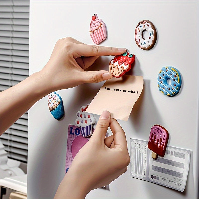 6pcs Vibrant Cartoon Food Fridge Magnets Set - Adorable Kitchen Decor, Strong Hold for Fridge, Lockers & More - Perfect Personalized Home Accent, Ideal Mothers Day Gift