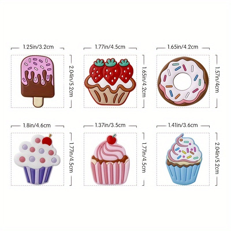 6pcs Vibrant Cartoon Food Fridge Magnets Set - Adorable Kitchen Decor, Strong Hold for Fridge, Lockers & More - Perfect Personalized Home Accent, Ideal Mothers Day Gift