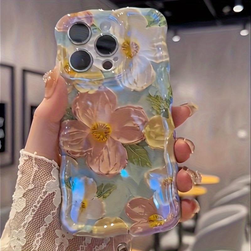 Art Oil Painting Phone Case Blu-Ray Flower Phone Case Full Pack Phone Case for Iphone 11/12/13/14/15 Pro/Pro Max