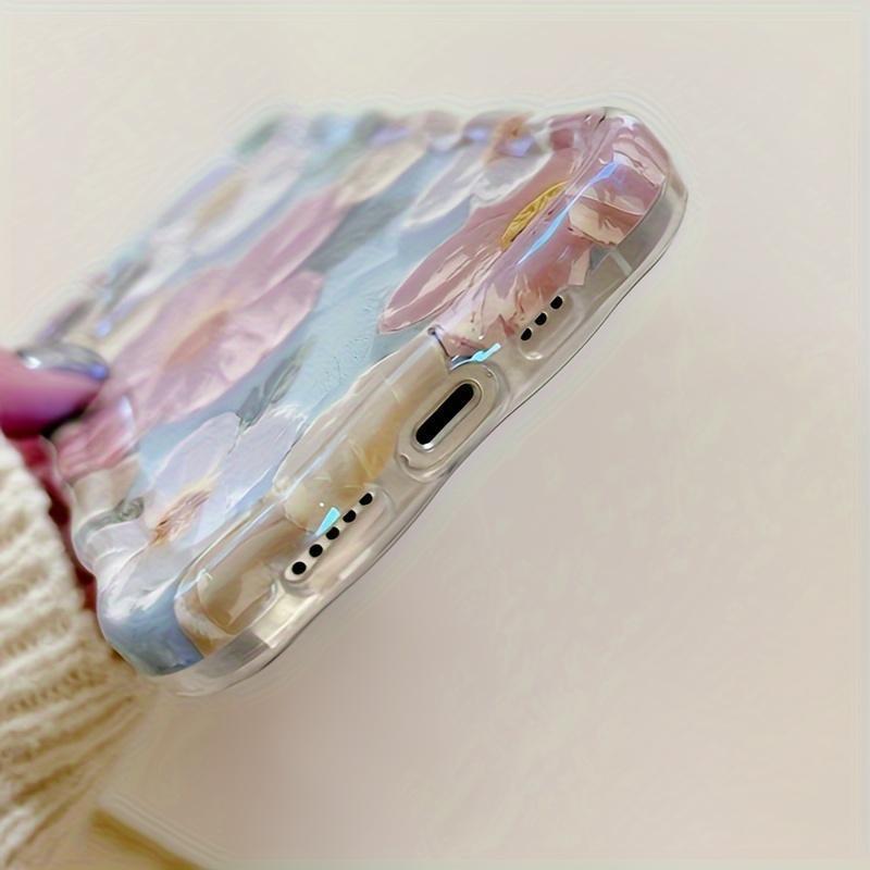 Art Oil Painting Phone Case Blu-Ray Flower Phone Case Full Pack Phone Case for Iphone 11/12/13/14/15 Pro/Pro Max