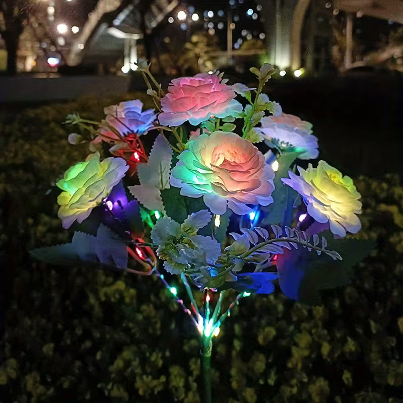 7 solar powered hibiscus flowers