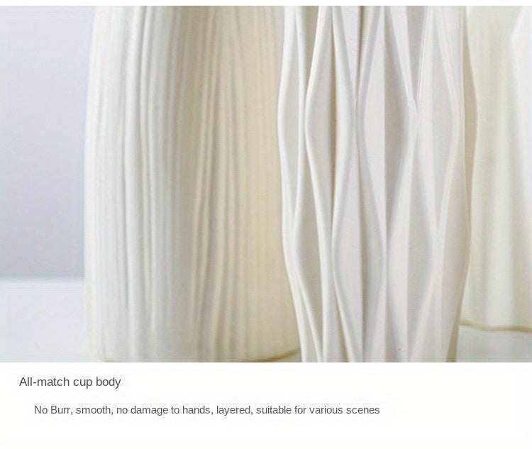 Minimalist Nordic-Style Plastic Vase - Durable, Rectangular Design for Living Room Decor