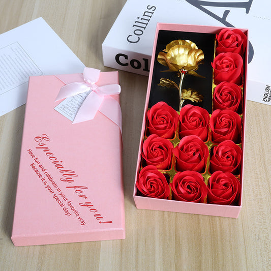 12pcs Soap Rose Small Gift Box Soap Flower Creative Activity Birthday Gift, Christmas, Halloween
