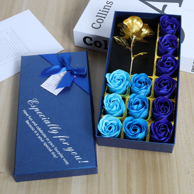 12pcs Soap Rose Small Gift Box Soap Flower Creative Activity Birthday Gift, Christmas, Halloween