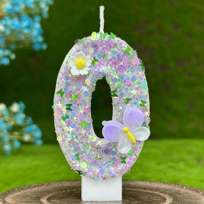 Sparkling Butterfly & Flower Designs Birthday Candle Set - Charming Cake Decorations, Party Favors & Home Decor