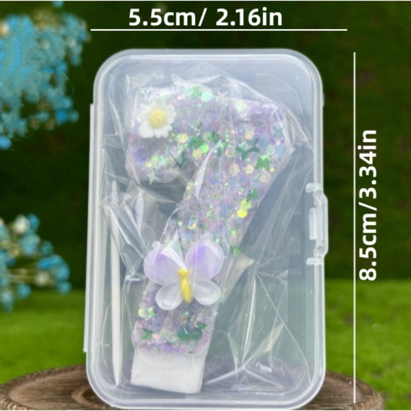 Sparkling Butterfly & Flower Designs Birthday Candle Set - Charming Cake Decorations, Party Favors & Home Decor
