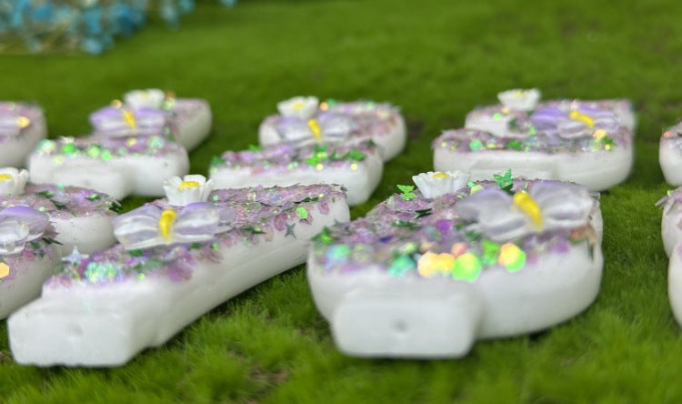 Sparkling Butterfly & Flower Designs Birthday Candle Set - Charming Cake Decorations, Party Favors & Home Decor