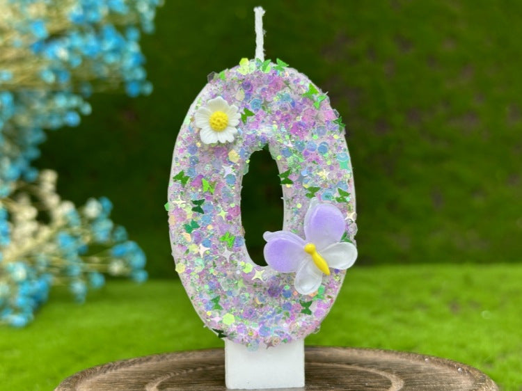 Sparkling Butterfly & Flower Designs Birthday Candle Set - Charming Cake Decorations, Party Favors & Home Decor