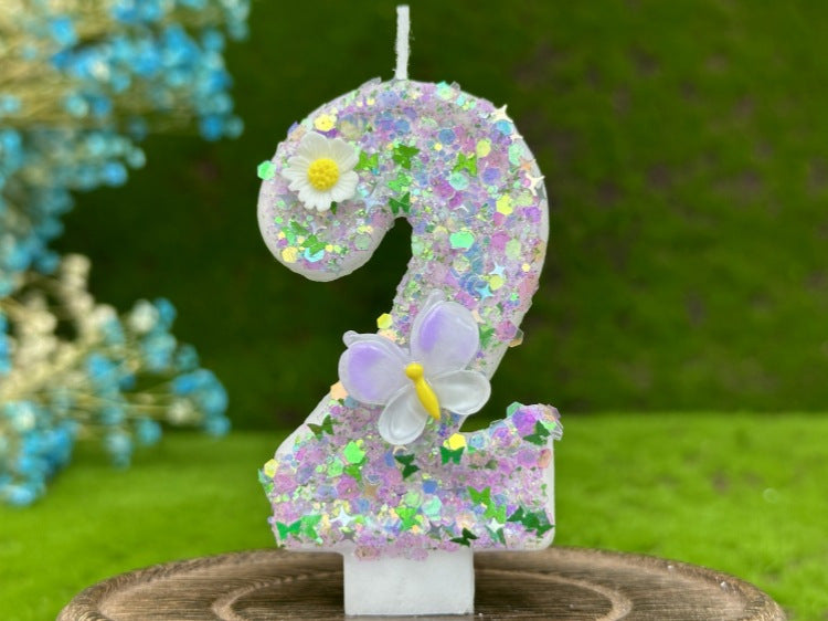 Sparkling Butterfly & Flower Designs Birthday Candle Set - Charming Cake Decorations, Party Favors & Home Decor