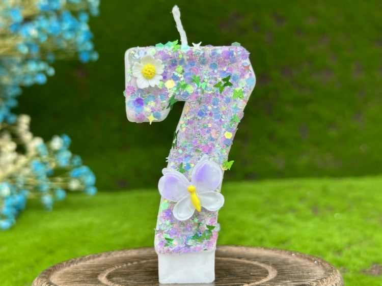 Sparkling Butterfly & Flower Designs Birthday Candle Set - Charming Cake Decorations, Party Favors & Home Decor