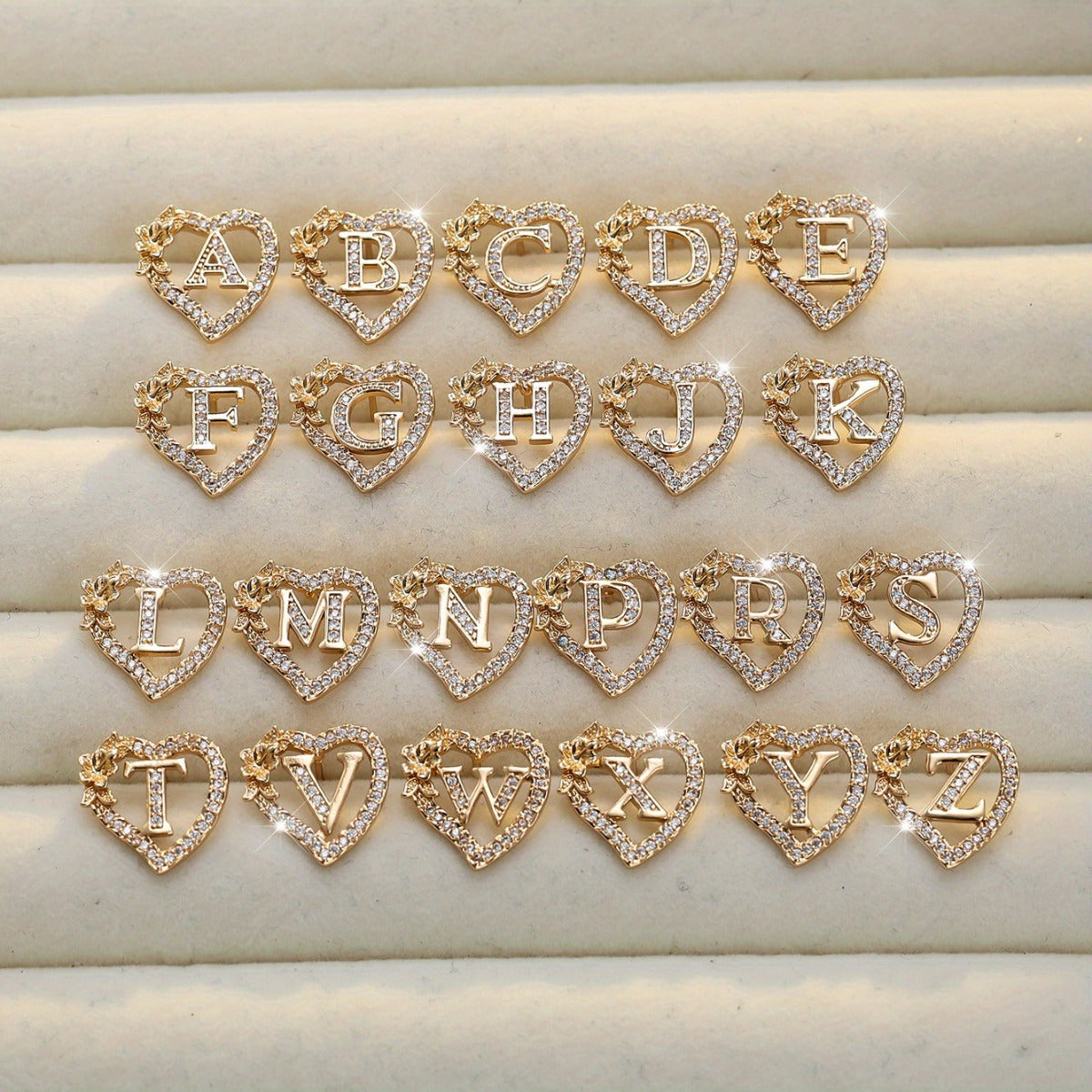 2pcs/Set Heart-Shaped Initial Letter Earrings, Fashionable Exquisite Uppercase Name Earrings with Delicate Flower-Shaped Design, April Birthstone Stud Earrings for Women, Suitable for Daily Wear and Gifts