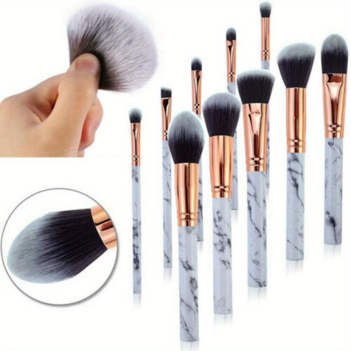10Pcs Makeup Brushes Set EyeShadow Blusher Face Powder Foundation Comestic Brush