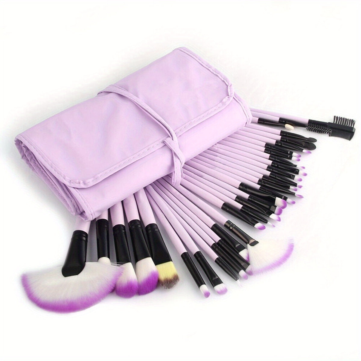 32Pcs Makeup Brushes Pouch Set Blending Powder Puff Professional Cosmetics Tools