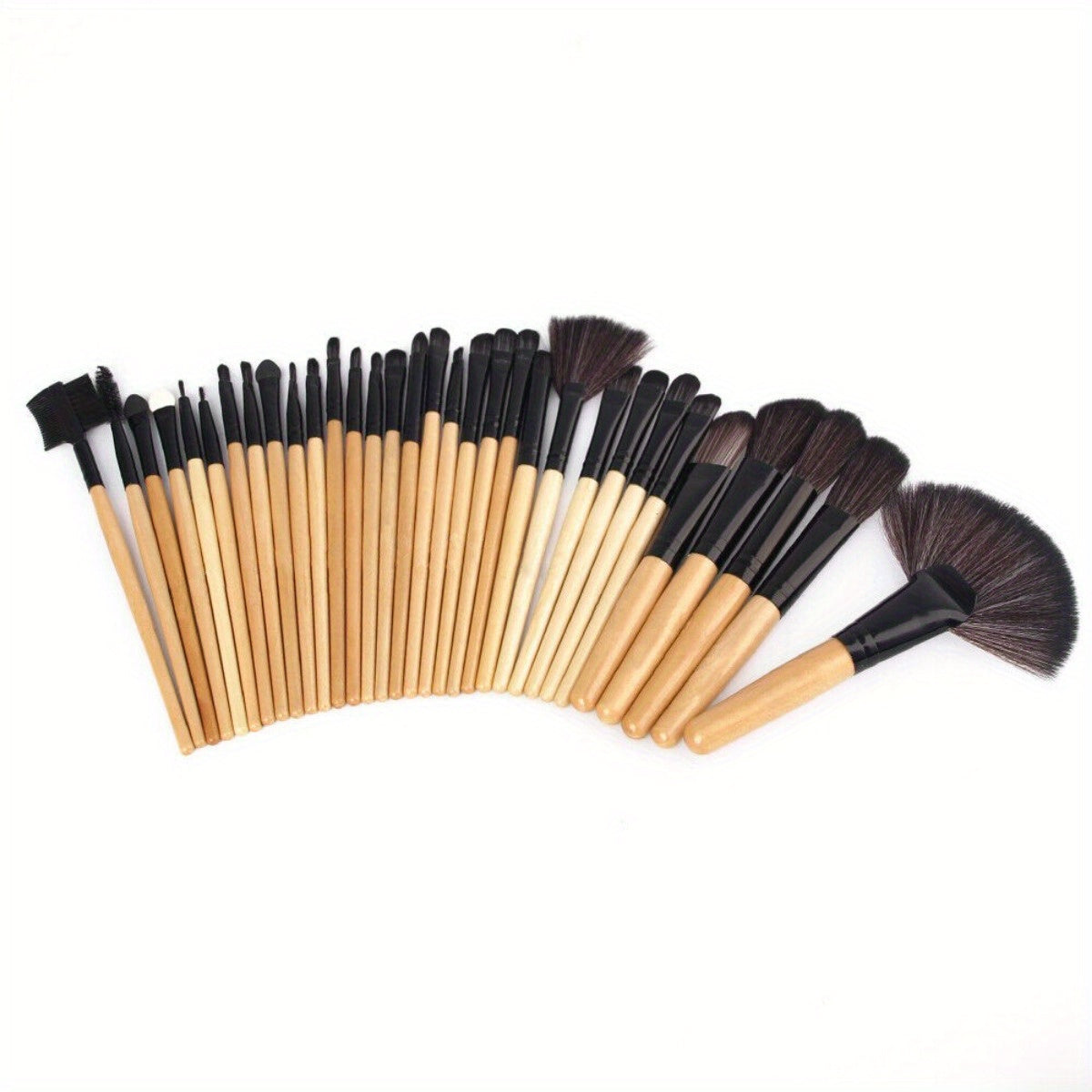 32Pcs Makeup Brushes Pouch Set Blending Powder Puff Professional Cosmetics Tools