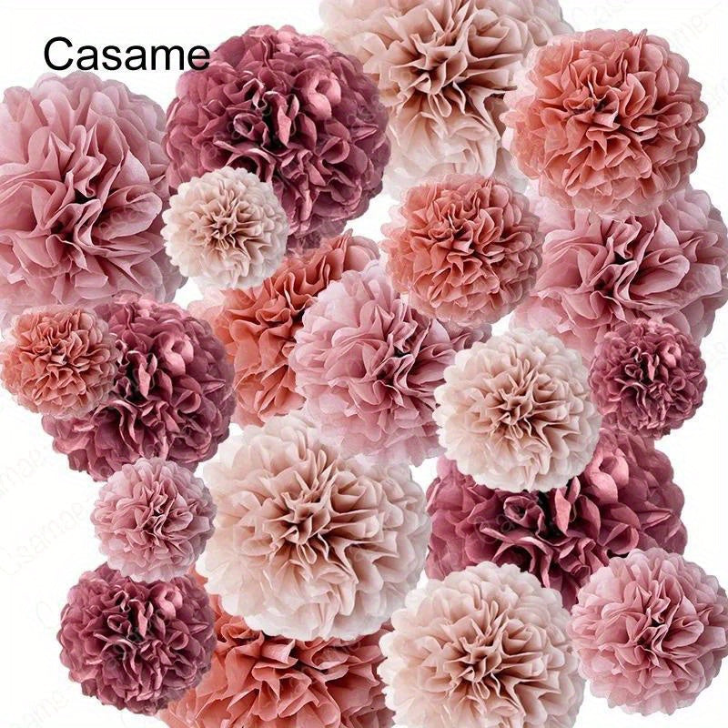 20pcs Set Hanging Flower Pompom Tissue Paper Pom Poms for Weddings and Other Occasions Party Birthday Baby Shower Christmas, Halloween Decorations, Event Styling, Party Decorations, Whimsical Decor, Hanging Decor, Delicate De